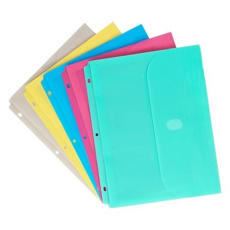C-LINE PRODUCTS C-Line Products CLI58730-18 Binder Pocket with Hook & Loop Closure; Assorted Color - 18 Each CLI58730-18